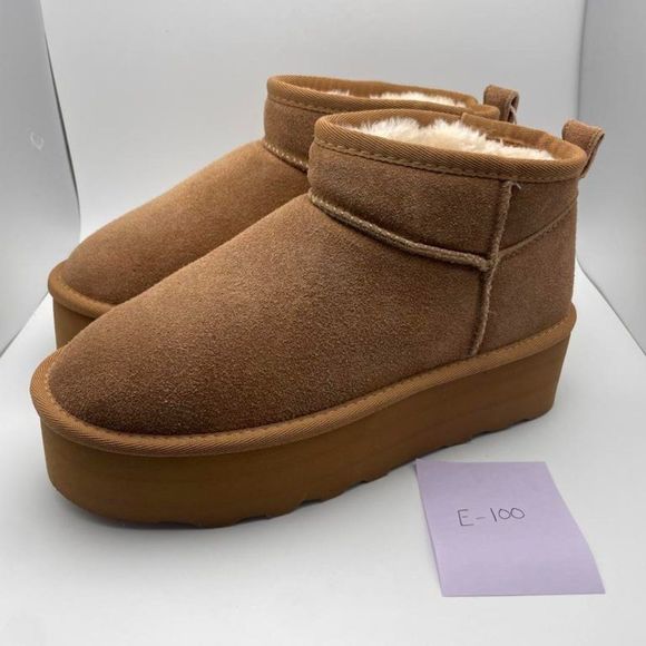 CUSHIONAIRE Women's COZY Genuine Suede pull on platform boot CHESTNUT 7 - Picture 2 of 6